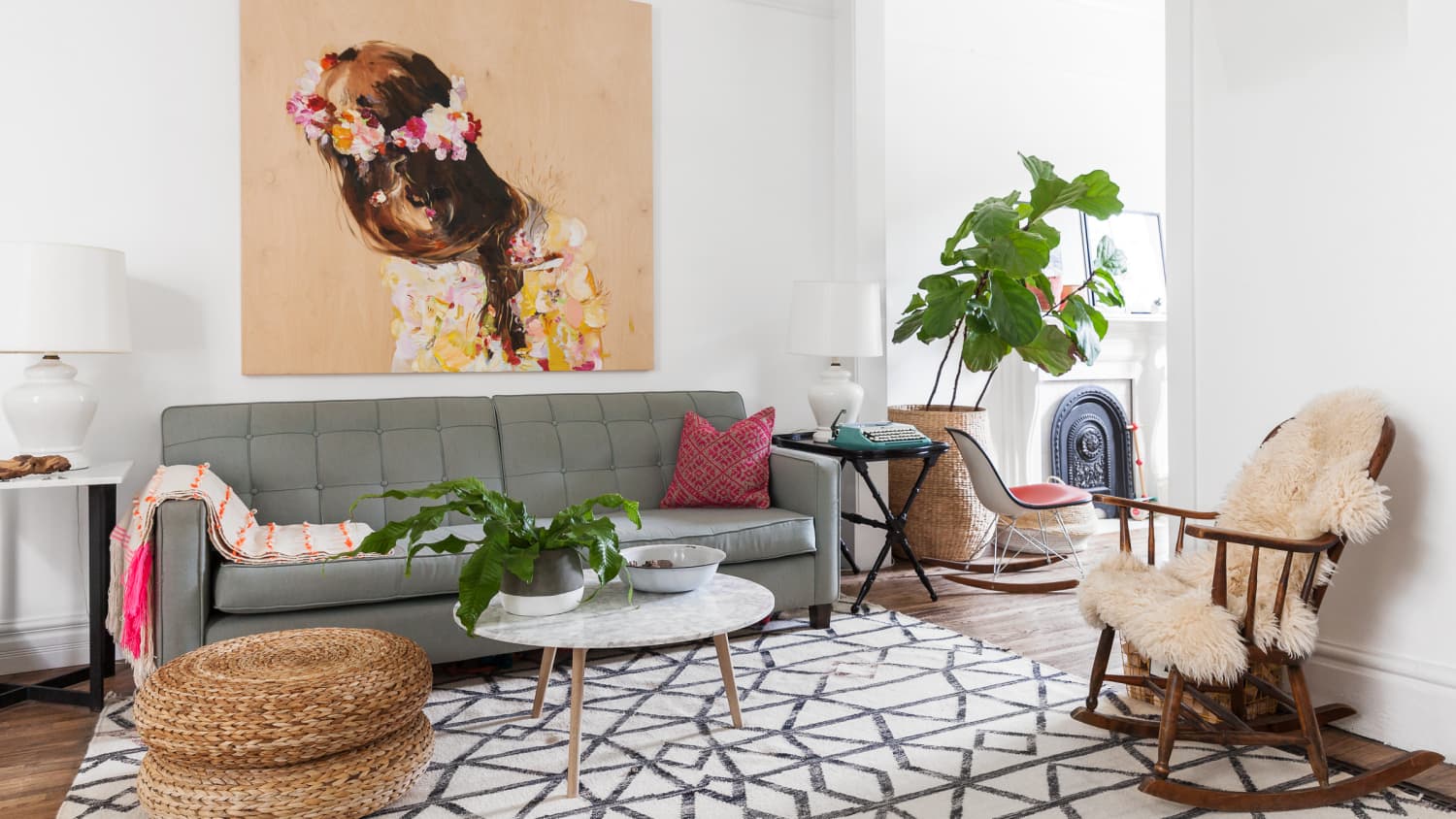 Living room with floor cushions online